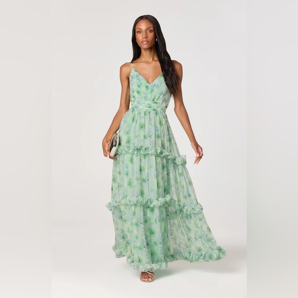 Ayanna Floral Pleated Tiered Maxi Dress